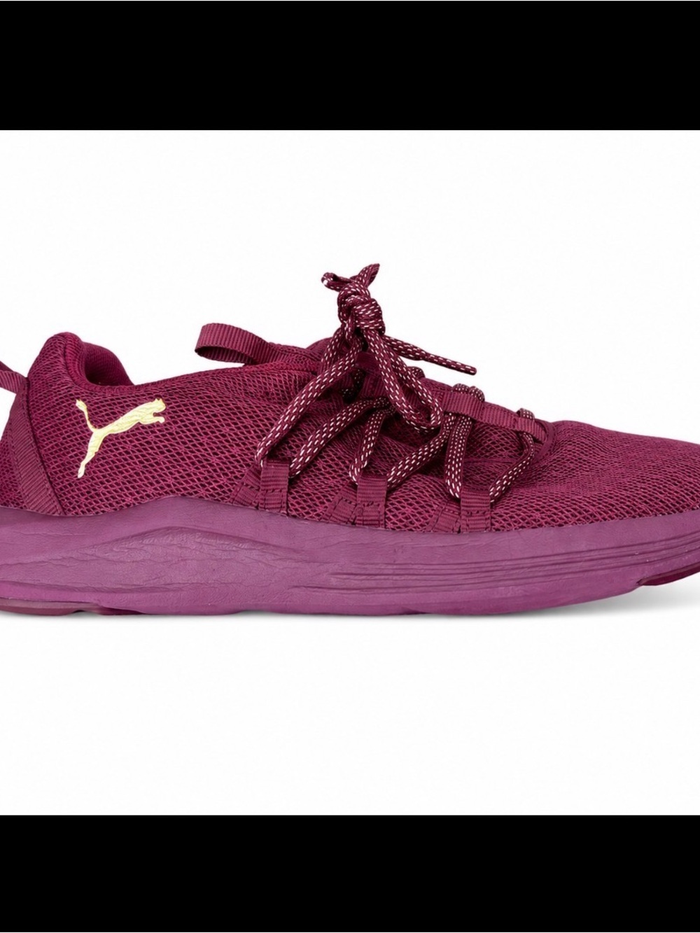 PUMA Mesh Sneakers, Cordovan-Metallic Gold #1908Maroon Athletic Sneakers SZ 8.5